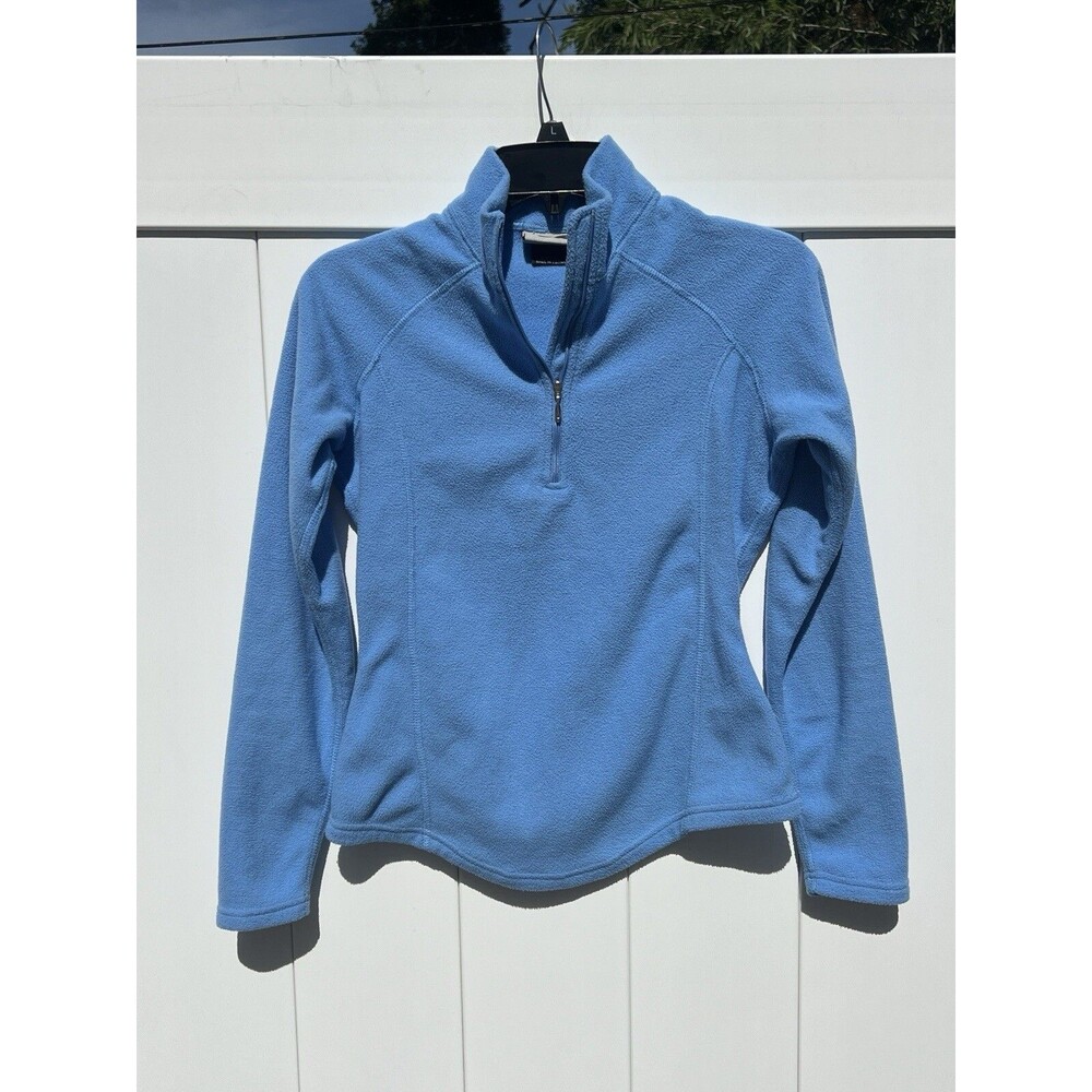 Obermeyer Womens Sweater Fleece 1/4 Zip Pullover Blue Sz Small